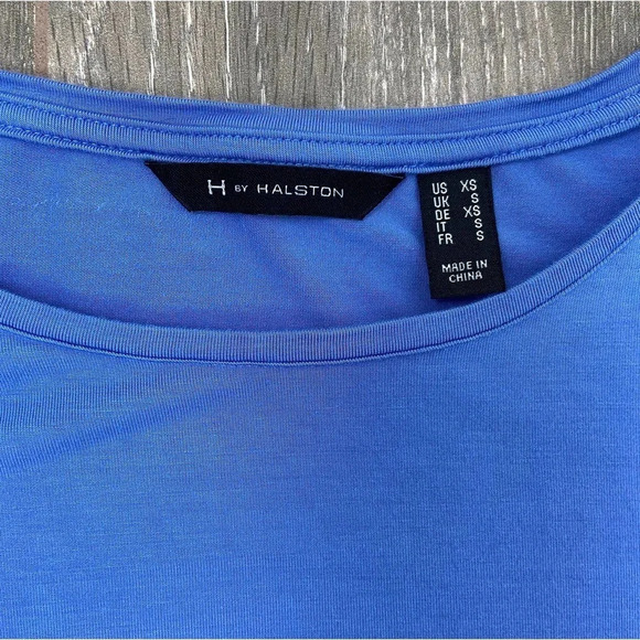 H by Halston Flutter Sleeve Crew Neck Knit Top Pool Blue Size Extra Small XS - Picture 6 of 8